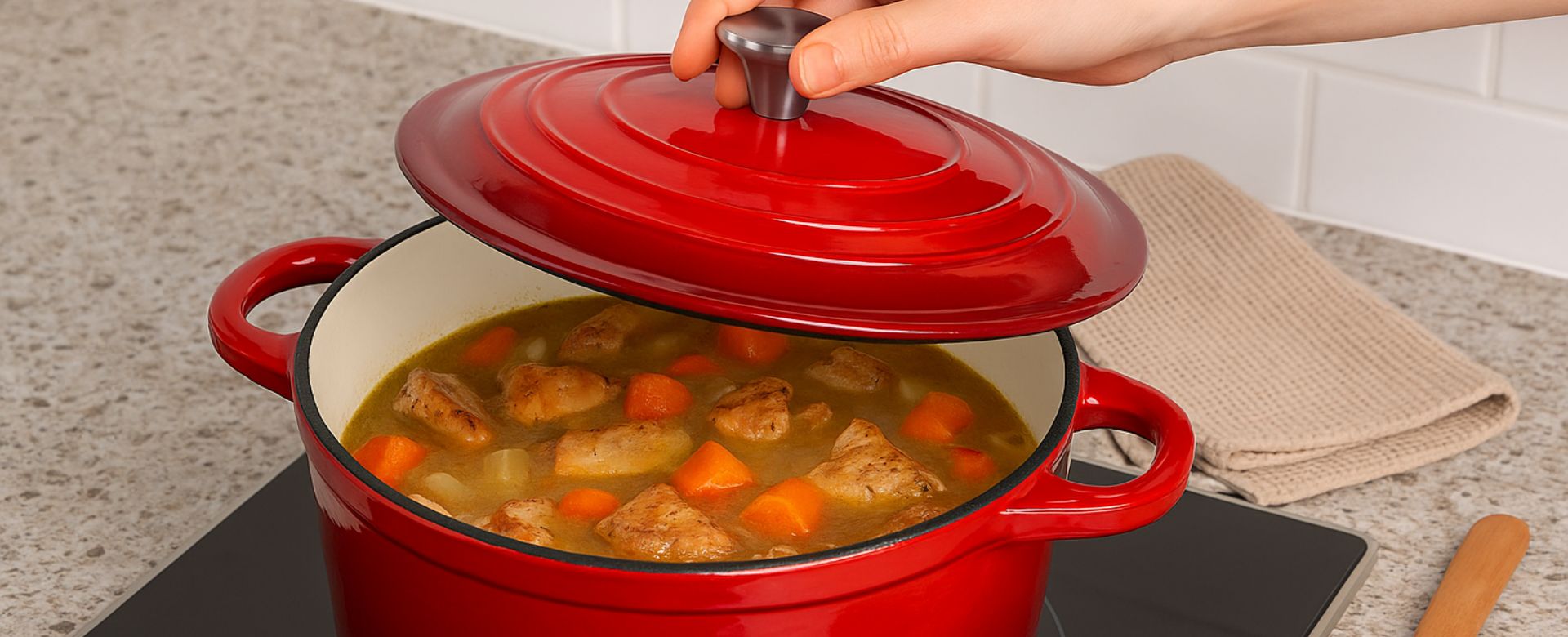 Geëmailleerde gietijzeren pot